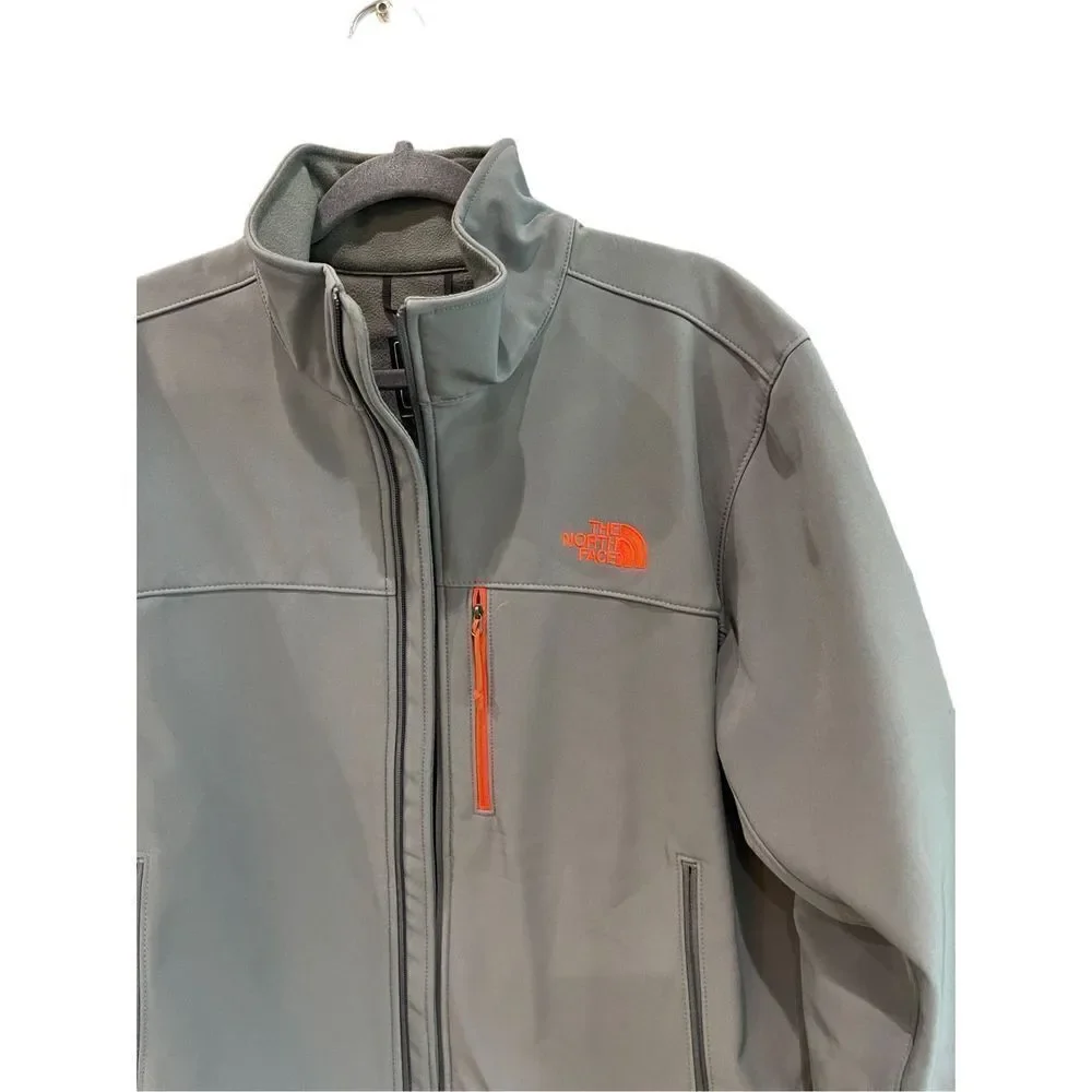 The North Face Mens Gray Pockets Full Zip Windbreaker Jacket Size Large